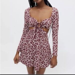 Urban Outfitters Heart Print Cutout Dress Smell